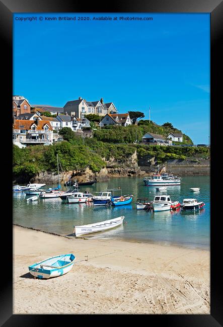 newquay harbour cornwall Framed Print by Kevin Britland