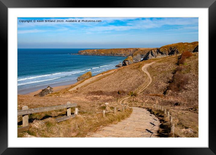 southwest coast path Framed Mounted Print by Kevin Britland