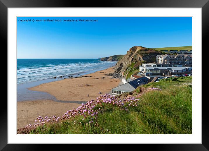 watergate bay cornwall Framed Mounted Print by Kevin Britland