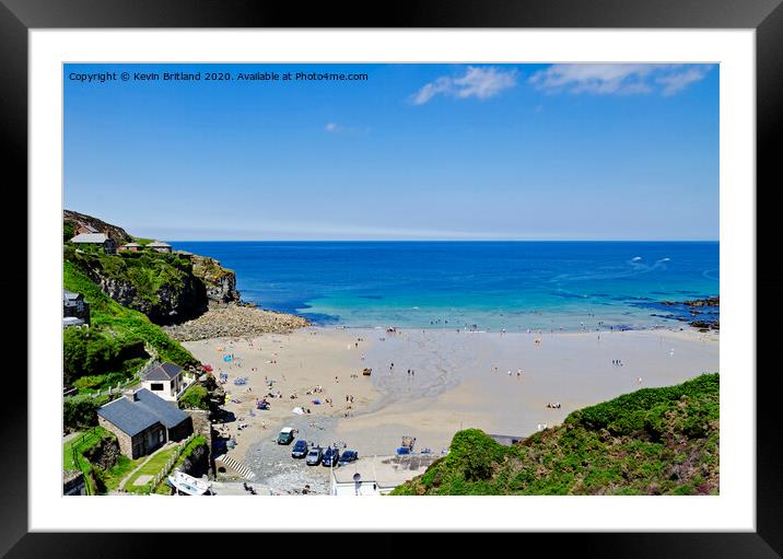 trevaunance cove st agnes in cornwall Framed Mounted Print by Kevin Britland