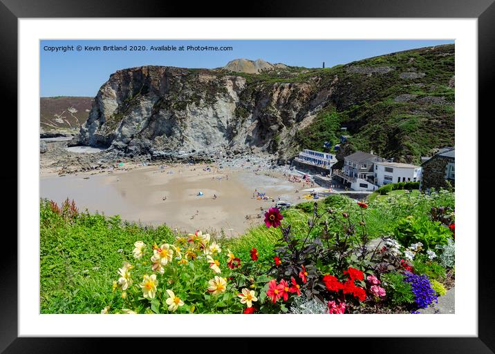 trevaunance cove st agnes cornwall Framed Mounted Print by Kevin Britland