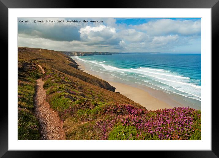 coastal footpath cornwall Framed Mounted Print by Kevin Britland