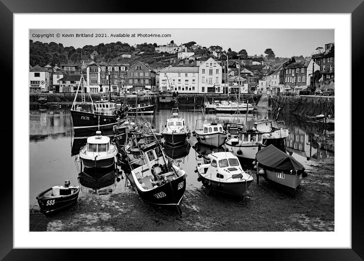 mevagissey harbour cornwall Framed Mounted Print by Kevin Britland