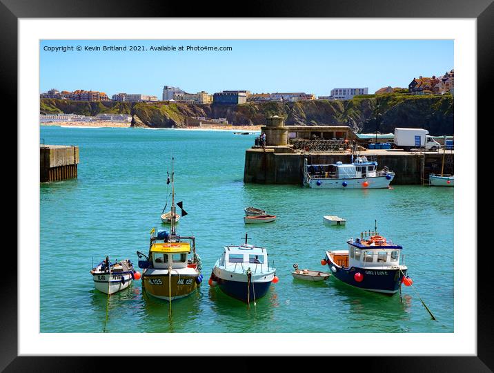 Newquay harbour cornwall Framed Mounted Print by Kevin Britland