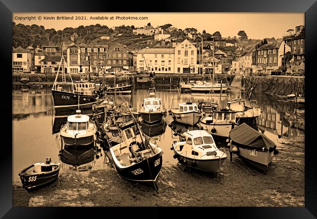 mevagissey harbour cornwll Framed Print by Kevin Britland