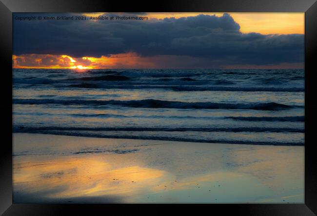 sunset at fistral beach cornwall Framed Print by Kevin Britland