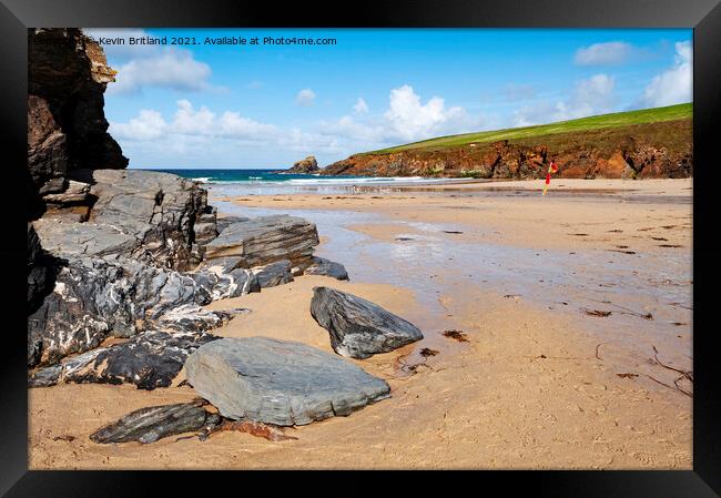 trevone bay cornwall Framed Print by Kevin Britland