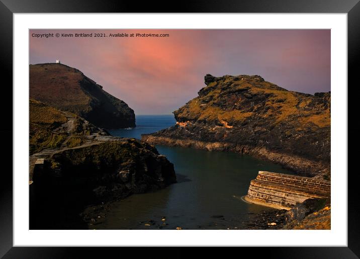 boscastle harbour cornwall Framed Mounted Print by Kevin Britland