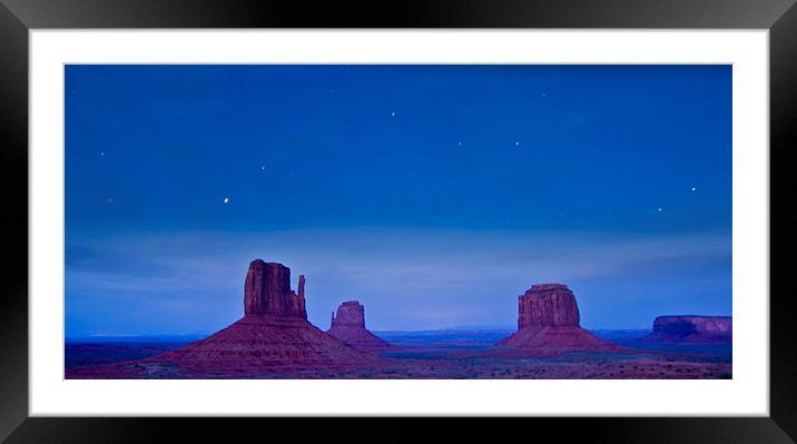Monument Valley at Night Framed Mounted Print by Luc Novovitch