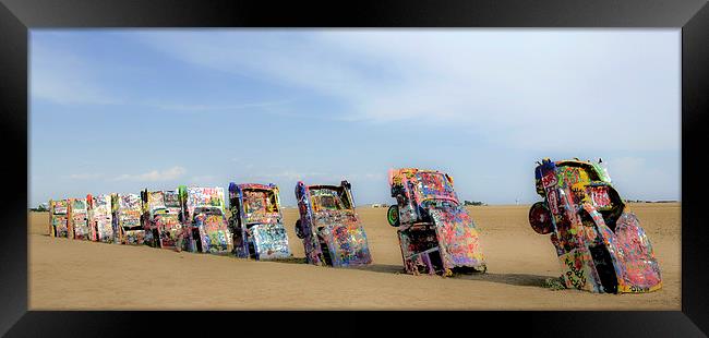 Cadillac Ranch 4329 Framed Print by Luc Novovitch