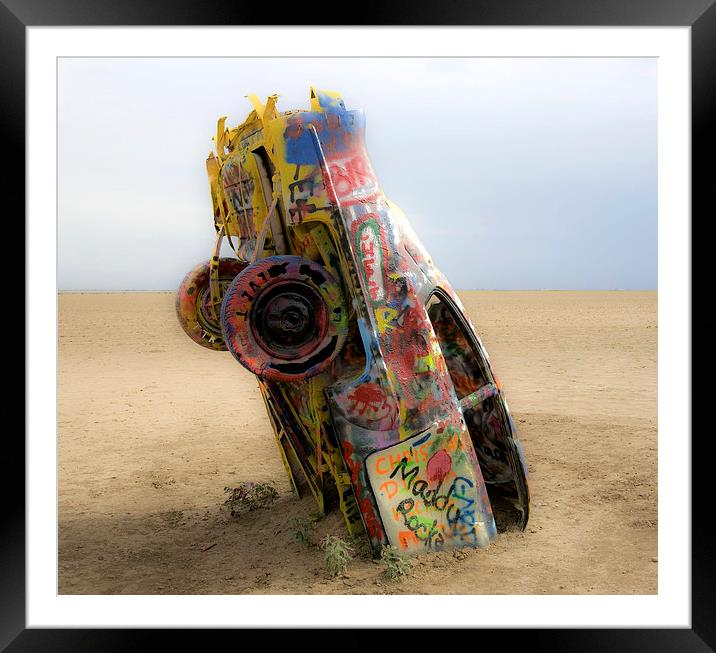 Cadillac Ranch 4405 Framed Mounted Print by Luc Novovitch