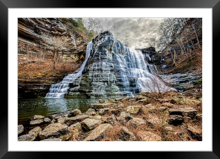 Burgess Falls State Park, Tennessee Framed Mounted Print by Luc Novovitch