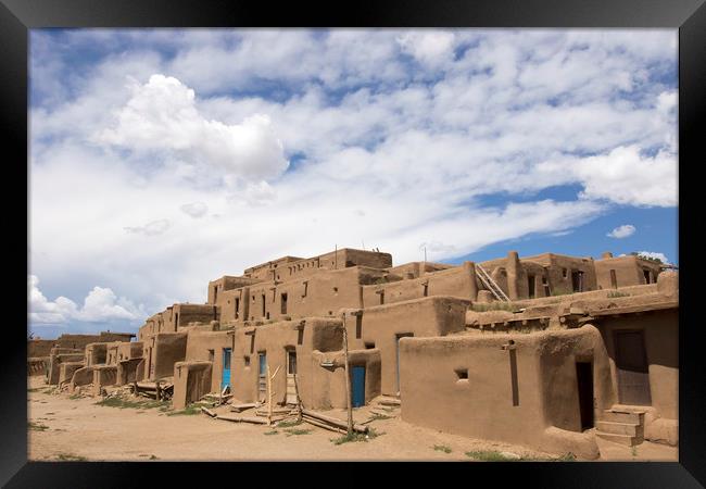 Historic Taos Pueblo, New Mexico Framed Print by Luc Novovitch