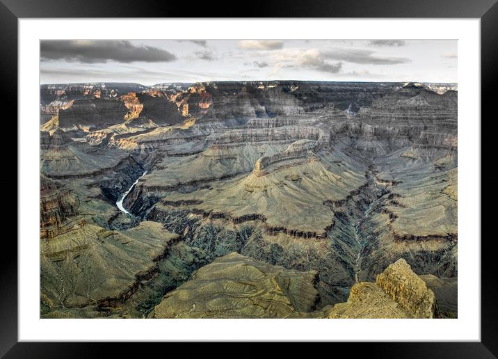 Grand Canyon in Winter as seen from Pima Point Framed Mounted Print by Luc Novovitch