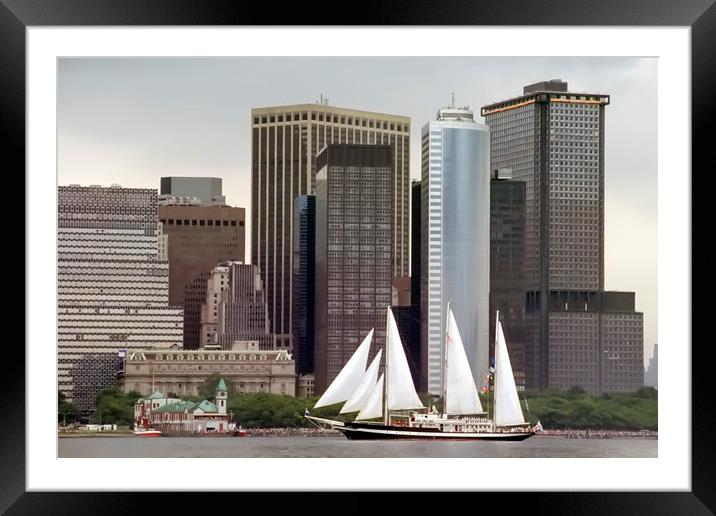 Schooner in New York Framed Mounted Print by Luc Novovitch