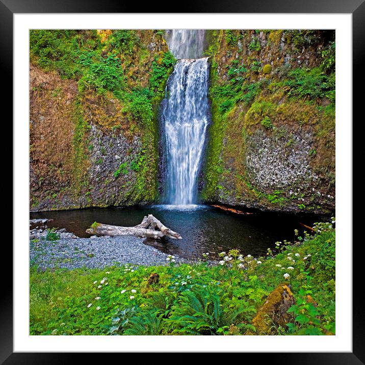 Oregon Multnomah Falls Framed Mounted Print by Luc Novovitch