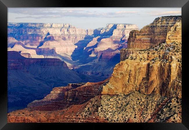 Winter Sunset Over Grand Canyon Framed Print by Luc Novovitch