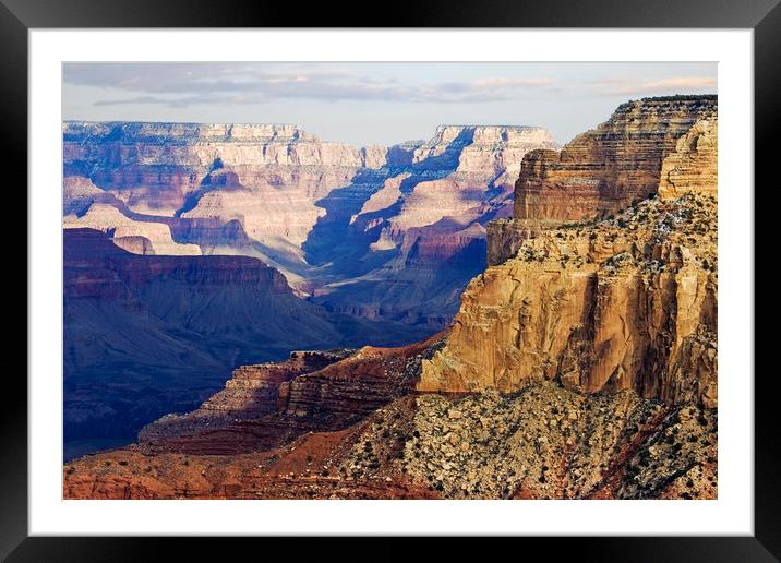 Winter Sunset Over Grand Canyon Framed Mounted Print by Luc Novovitch