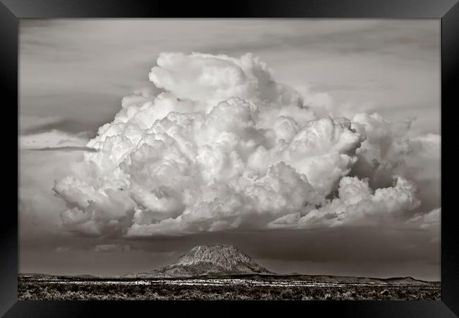 Santiago Peak Under Weather Framed Print by Luc Novovitch