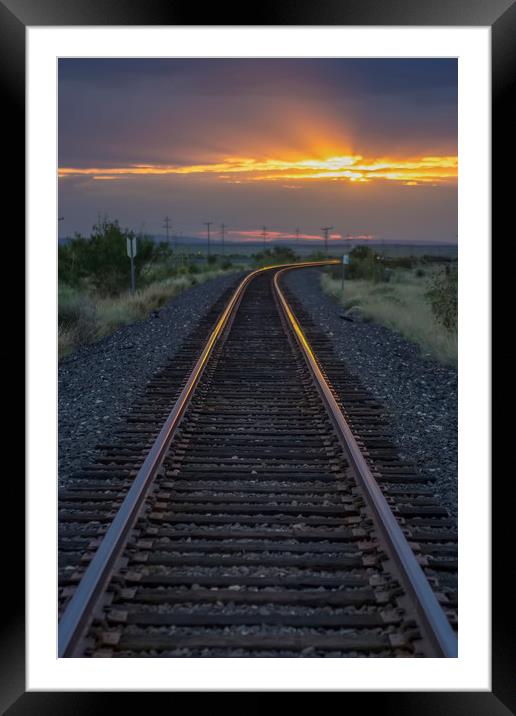 Sunset Over Marfa Framed Mounted Print by Luc Novovitch