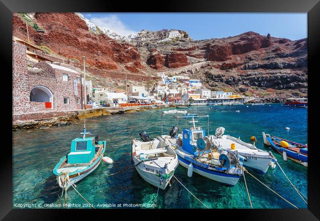 Ammoudi Bay, Oia, Santorini Framed Print by Graham Prentice