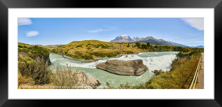 Cascada Paine, Torres del Paine National Park, Chi Framed Mounted Print by Graham Prentice