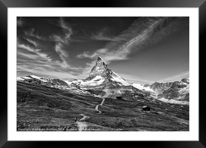 Magnificent Matterhorn in Monochrome Framed Mounted Print by Graham Prentice