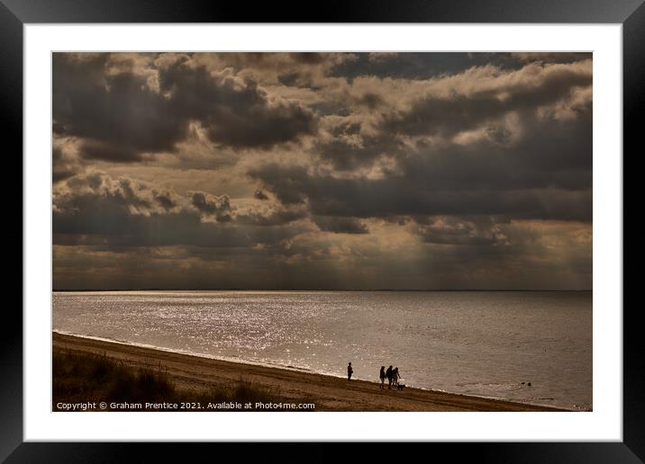 A Walk On The Beach at Heacham Framed Mounted Print by Graham Prentice