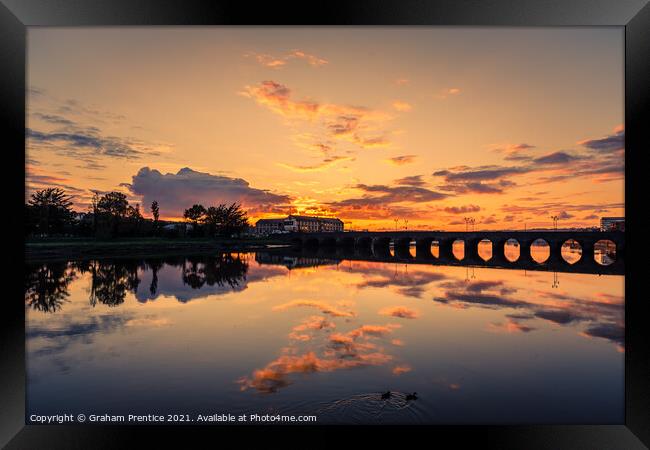 Long Bridge at Sunset, Barnstaple Framed Print by Graham Prentice