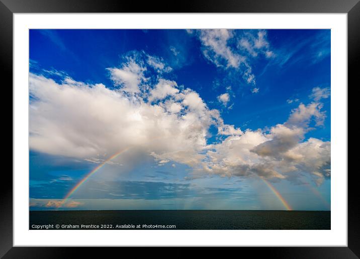 Rainbow over Tonle Sap Lake, Cambodia Framed Mounted Print by Graham Prentice