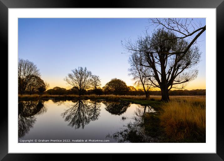 Richmond Park Sunrise Over White Ash Pond Framed Mounted Print by Graham Prentice