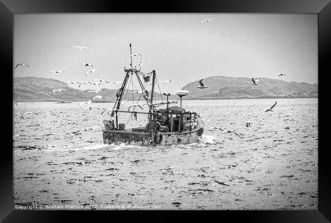 Small Fishing Boat at Sea Framed Print by Graham Prentice