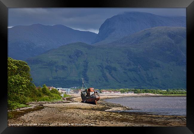 Shipwreck on the Shore of Loch Linhe Framed Print by Graham Prentice