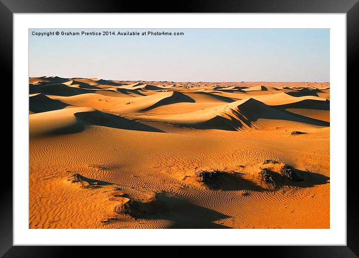 Sand Dunes In Evening Light Framed Mounted Print by Graham Prentice