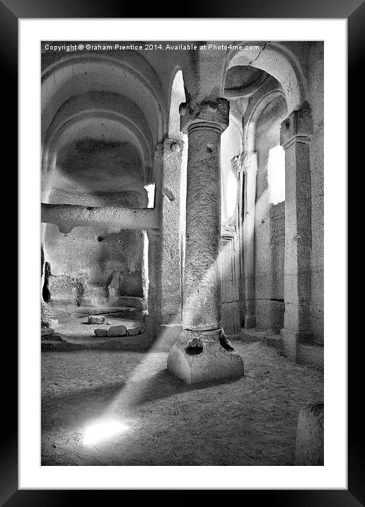 Rock Church with Shaft of Light Framed Mounted Print by Graham Prentice
