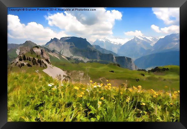 Swiss Mountain Landscape Framed Print by Graham Prentice