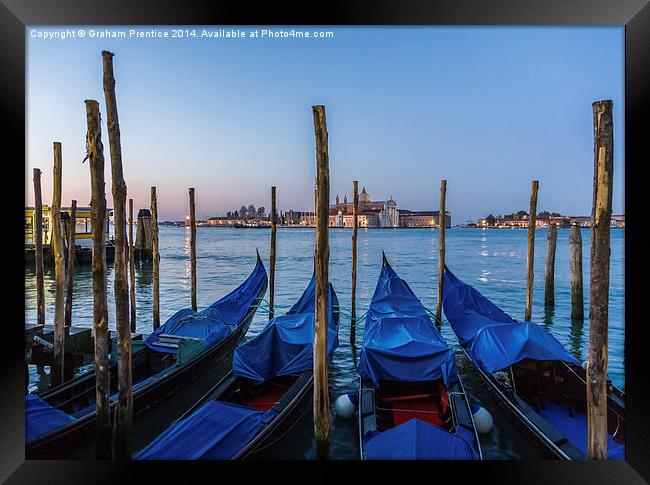 Gondolas in Venice Framed Print by Graham Prentice