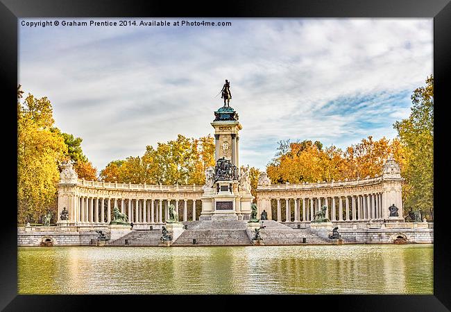 Retiro Park - Monument of Alfonso XII, Madrid Framed Print by Graham Prentice