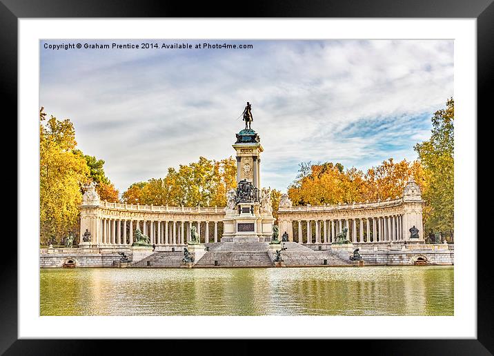 Retiro Park - Monument of Alfonso XII, Madrid Framed Mounted Print by Graham Prentice