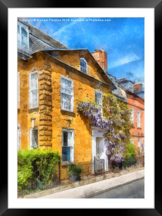 Cotswold Town House With Wisteria Framed Mounted Print by Graham Prentice