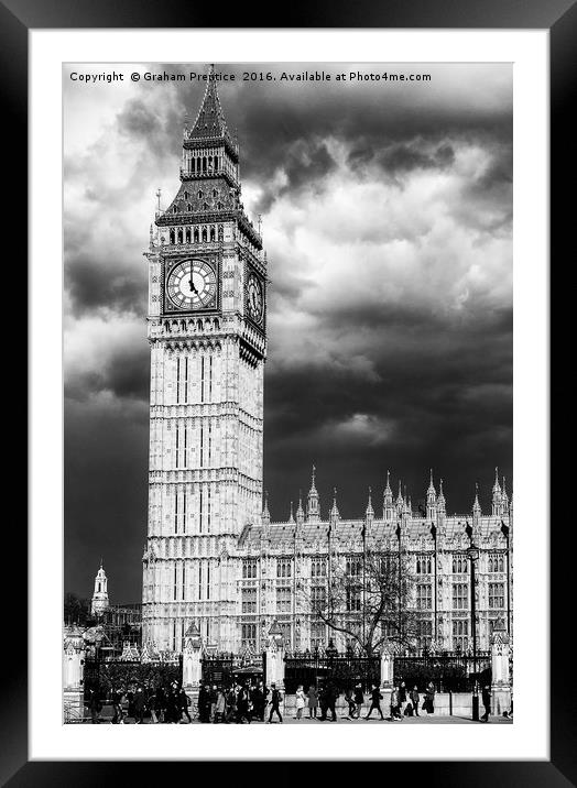 Storm Clouds Gather over the Houses of Parliament Framed Mounted Print by Graham Prentice