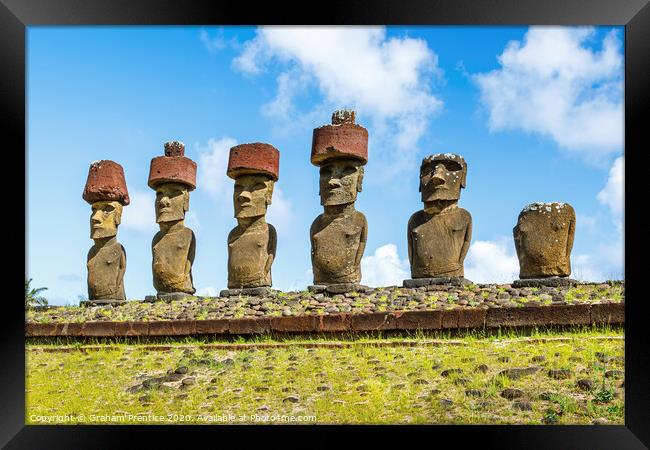 Easter Island Statues Framed Print by Graham Prentice