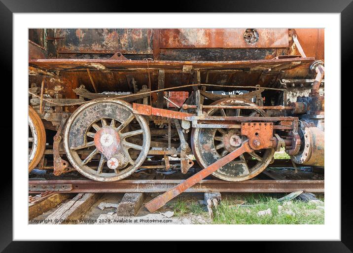 Rusting Locomotive Wheels Framed Mounted Print by Graham Prentice