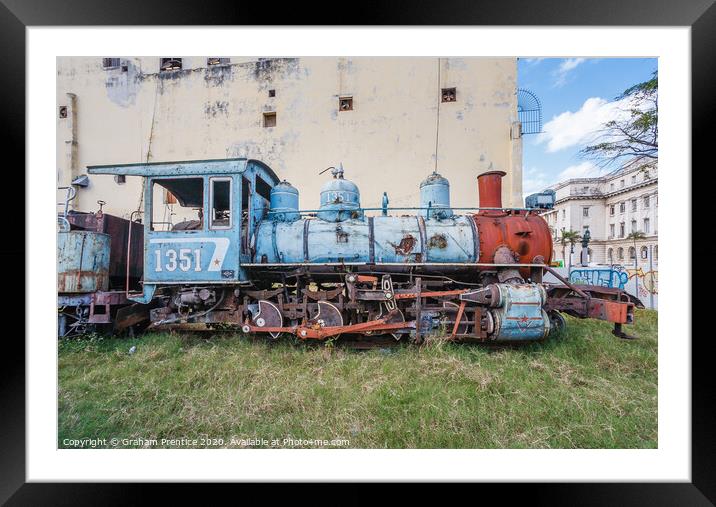 Cuban Railway Locomotive Engine Framed Mounted Print by Graham Prentice