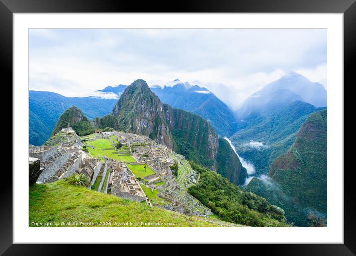 Machu Picchu Vista Framed Mounted Print by Graham Prentice