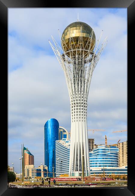 Bayterek Tower, Nur-Sultan (Astana) Framed Print by Graham Prentice