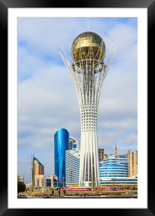 Bayterek Tower, Nur-Sultan (Astana) Framed Mounted Print by Graham Prentice