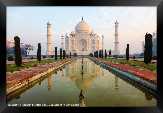 Taj Mahal Pool Reflection Framed Print by Graham Prentice