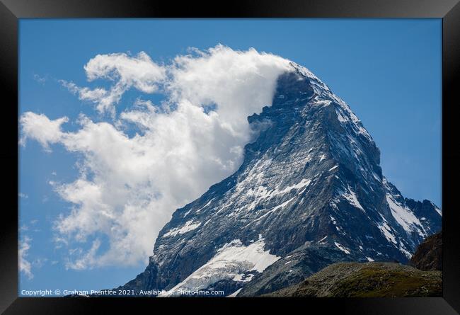 Matterhorn with Clouds Framed Print by Graham Prentice