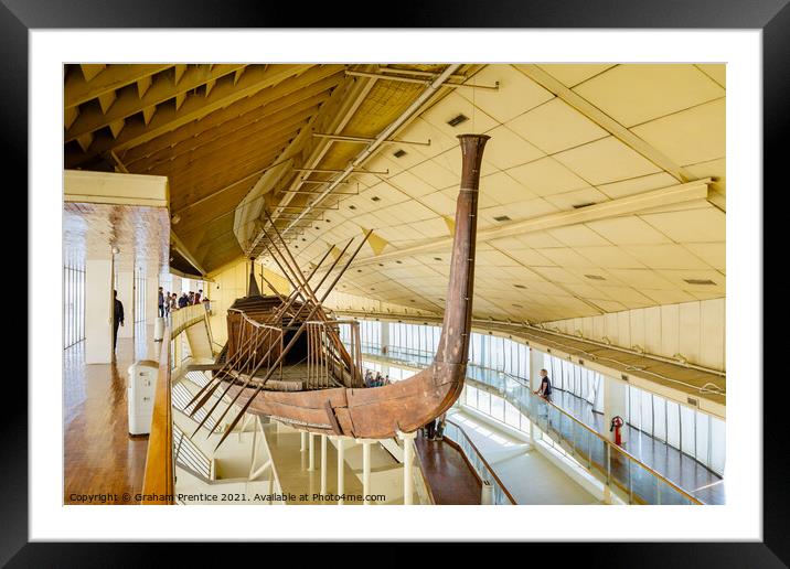 Khufu's Solar Ship Framed Mounted Print by Graham Prentice